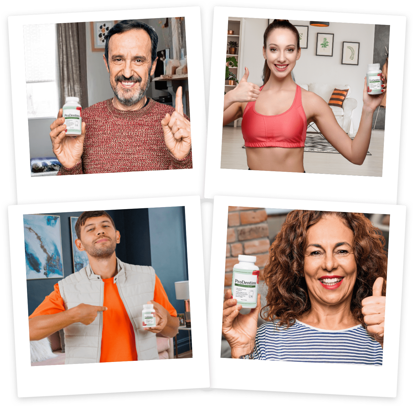 Customers holding ProDentim bottles